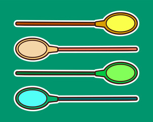 Spoon Doodle Sticker Illustration