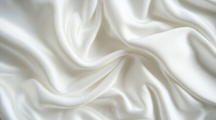 Obraz premium White Satin Fabric Draped and Folded