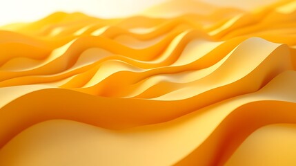 Fototapeta premium 3D render of a yellow abstract background wave, Abstract background 3d wave