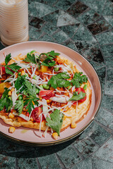 Hot and fresh pizza with toppings