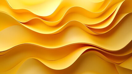 Obraz premium 3D render of a yellow abstract background wave, Abstract background 3d wave