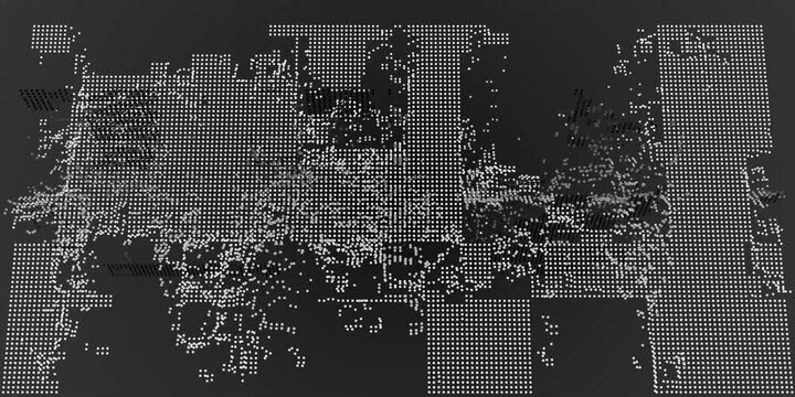 Sci-fi fractal geometric black and white background