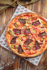 Hot and fresh pizza with toppings