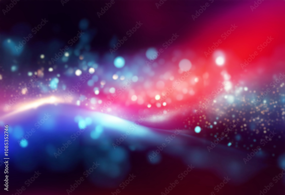 Poster a dark blue background with blurred lights, creating a sense of depth and mystery.