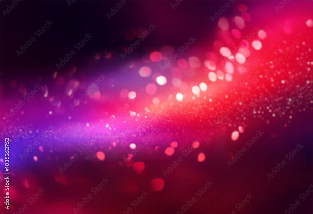 Poster A dark background with a red glittery texture and out-of-focus red circles of light.