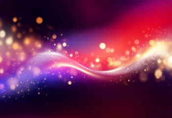 Fototapeta premium Abstract glowing wave with soft light and bokeh effect.