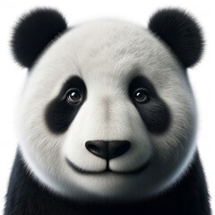 Fototapeta premium Cute Black and White Panda Bear Animal Portrait. Amazing China Wildlife Rare Mascot. Fluffy Lazy Adorable Funny Wild Monochrome Bear Character. 