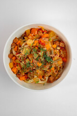 Dishes with meat and sauces