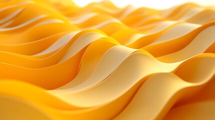 Obraz premium 3D render of a yellow abstract background wave, Abstract background 3d wave