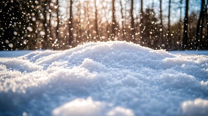 Obraz premium A beautiful background of snow with falling snowflake