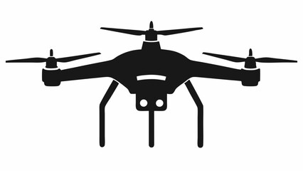 A Drone Silhouette Vector Illustration on White Background