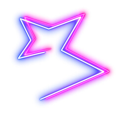 Abstract neon laser line zigzag retro style 80s © ponravin