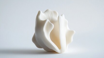 Abstract White Flower Sculpture: A Study in Delicate Forms and Textures