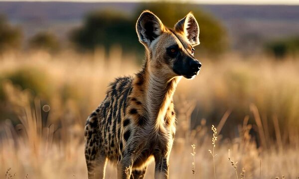 Hyena on the grassland