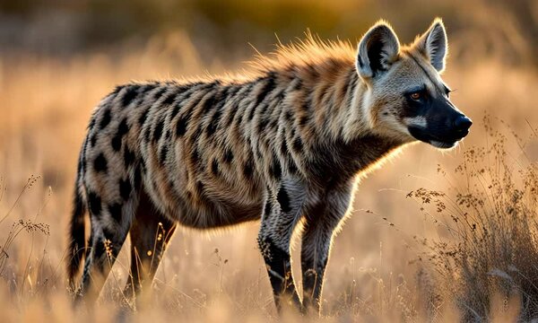 Hyena on the grassland