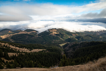 clouds over the mountains