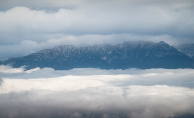 clouds over mountains