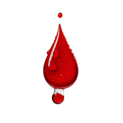 blood drop on transparent background