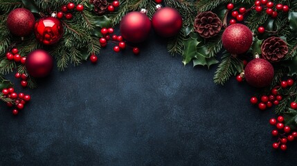 Christmas and New Year holidays background. Space for text. Copy space.