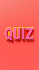 QUIZ word in 3D letters  