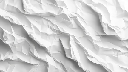 Fototapeta premium Crumpled paper background with a textured, wrinkled style. The background is light gray, with gray shades adding depth and dimension. Minimal crumple paper texture vector background