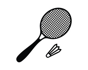silhouette of a racket bat. badminton