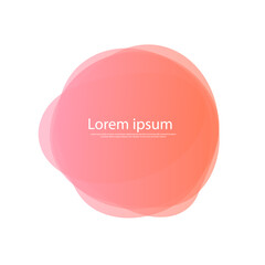 Orange speech bubble, Circle label, Abstract liquid shape modern banner template
