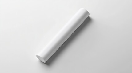 White Tube Mockup: A clean, minimal mockup of a white cylindrical tube isolated against a white background. Perfect for showcasing your product design, branding, or packaging.  