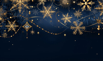 Winter Christmas snowflake elements for Christmas New Year holiday design template or invitation background.