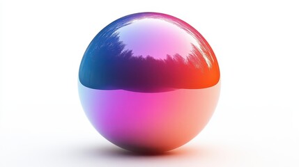 Gradient sphere featuring smooth color transitions, presented from the front against a white background, perfect for contemporary design projects.