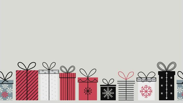 Christmas gift boxes background animation