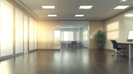 Fototapeta premium Modern Office Interior with Sunlight
