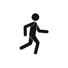  pictogram of a human figure, a stick man running on a transparent background