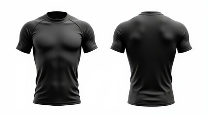 Rashguard mockup with professional stitching details, textured material, and realistic shadow effects for sportswear presentations.