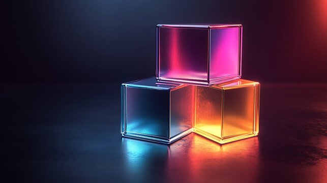 A minimalist design featuring multiple transparent box shape background