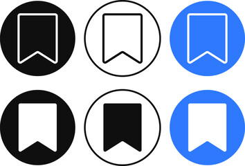 Bookmark icon set.Save and unsaved concept. study book favorite page mark symbol. 
