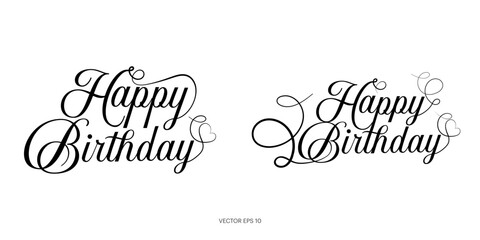 Happy Birthday Typography Vector Illustration