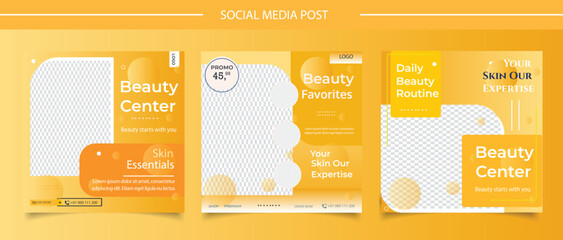 Beauty and spa center social media template design