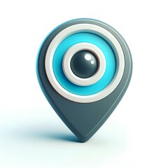 Floating Cartoon Location Pin in 3D Style