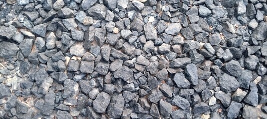 Black stone for building foundation