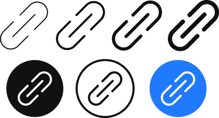 Chain link icon set. Hyperlink sign. External link symbol. 