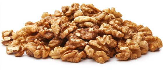 Walnut Abundance: A rich pile of walnut halves, showcasing their natural beauty and the potential for delicious and nutritious snacking.