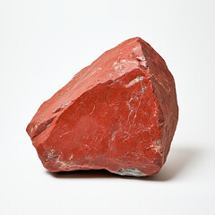 Fototapeta premium Close-Up of Red Jasper Stone on White Background