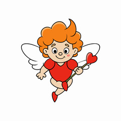Cute Cupid Character for Valentine's Day, Cute and Playful Cartoon Cupid, Adorable Cupid Vector