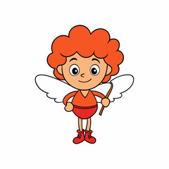 Cute Cupid Character for Valentine's Day, Cute and Playful Cartoon Cupid, Adorable Cupid Vector