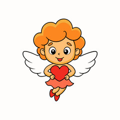 Cute Cupid Character for Valentine's Day, Cute and Playful Cartoon Cupid, Adorable Cupid Vector