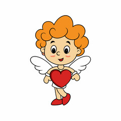 Cute Cupid Character for Valentine's Day, Cute and Playful Cartoon Cupid, Adorable Cupid Vector