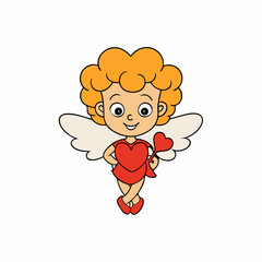 Cute Cupid Character for Valentine's Day, Cute and Playful Cartoon Cupid, Adorable Cupid Vector