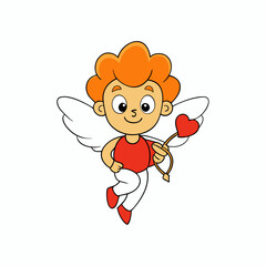 Cute Cupid Character for Valentine's Day, Cute and Playful Cartoon Cupid, Adorable Cupid Vector