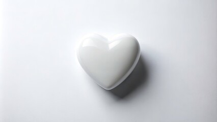 Fototapeta premium White Heart on White Background - Minimalist Art, Pure Emotion, Spirituality, Love Symbol, Clean Design, Soft Aesthetic, Heartfelt Concept, Peaceful Imagery, Serene Background, Simple Beauty